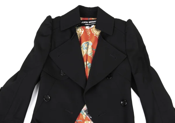 JUNYA WATANABE COMME des GARCONS Reconstructed Wool Long Trench Jacket K-175213_003