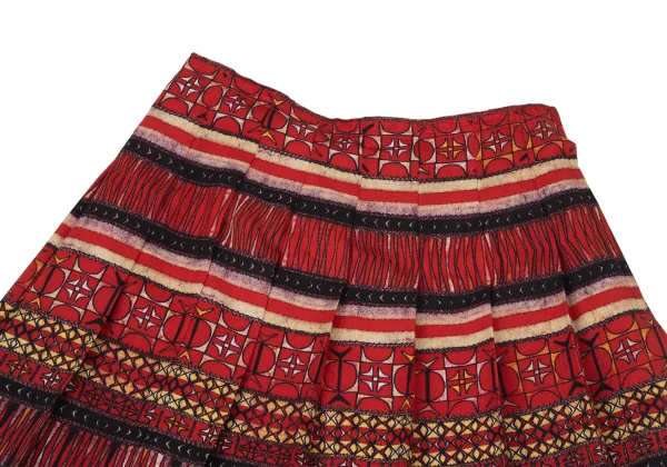 COMME des GARCONS Layered Geometric Print Pleated Skirt K-175216_003