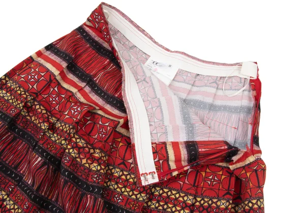 COMME des GARCONS Layered Geometric Print Pleated Skirt K-175216_004
