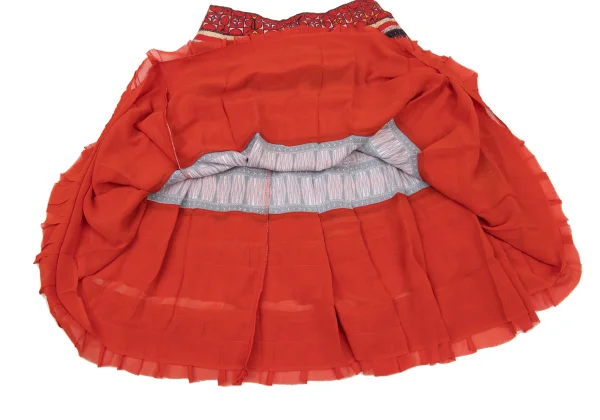 COMME des GARCONS Layered Geometric Print Pleated Skirt K-175216_007