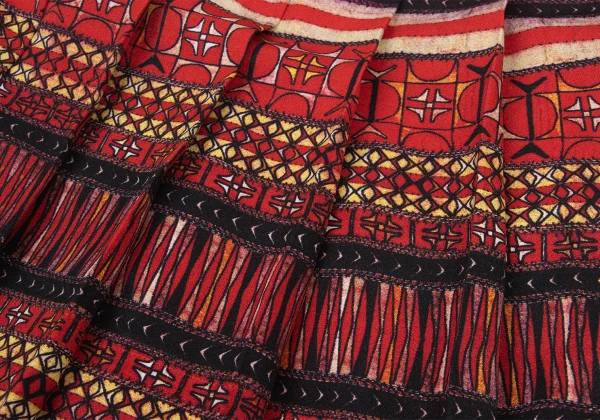 COMME des GARCONS Layered Geometric Print Pleated Skirt K-175216_009
