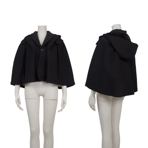 tricot COMME des GARCONS Linen Blend Wool Cape Jacket Black M K-175220_001