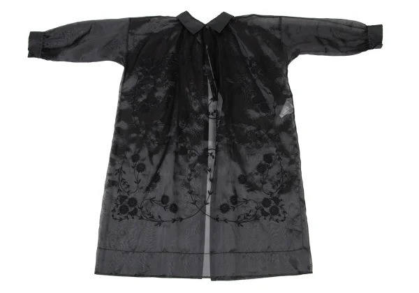 tricot COMME des GARCONS Floral Embroidery Poly Sheer Back Open Dress K-175223_002