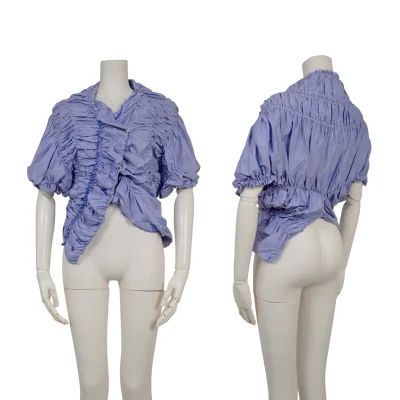 tricot COMME des GARCONS Washed Cotton Shirred Blouse