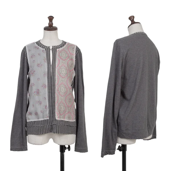 tricot COMME des GARCONS Multi Pattern Paste Cardigan Grey,Multi-Color S K-175227_001