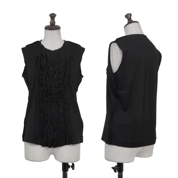 tricot COMME des GARCONS Wool Dyed Frill Sleeveless Top Black XS-S K-175228_001