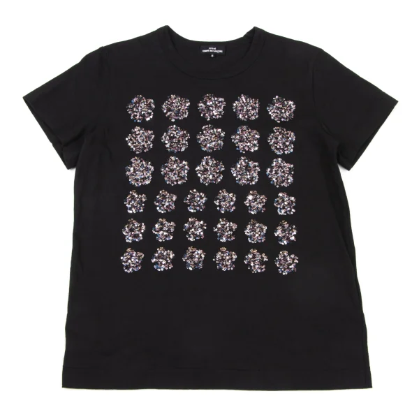 tricot COMME des GARCONS Sequin Floral T-shirt Black S K-175230_001
