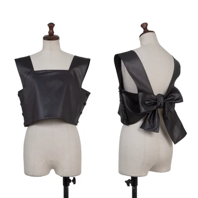 tao Back Ribbon Coating Cropped Vest