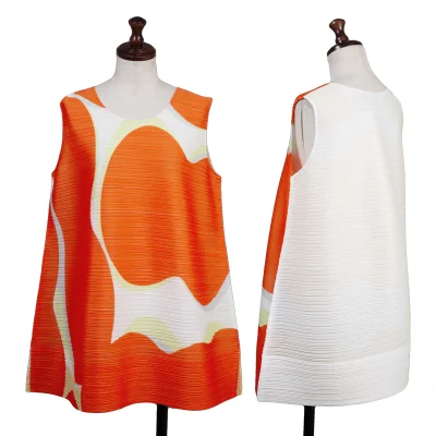PLEATS PLEASE BOUNCE Printed Sleeveless Tunic
