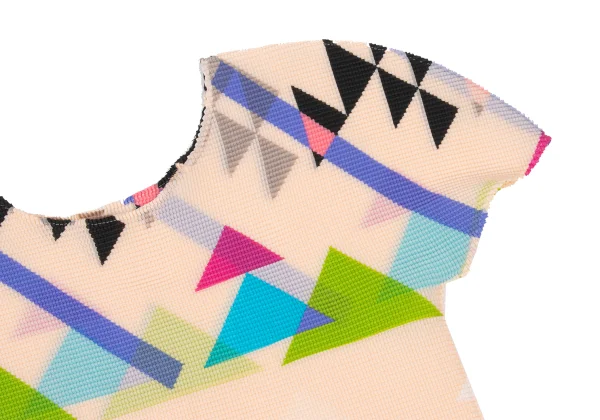 ISSEY MIYAKE me Geometric Printed Stretch Pleats T Shirt K-175236_005