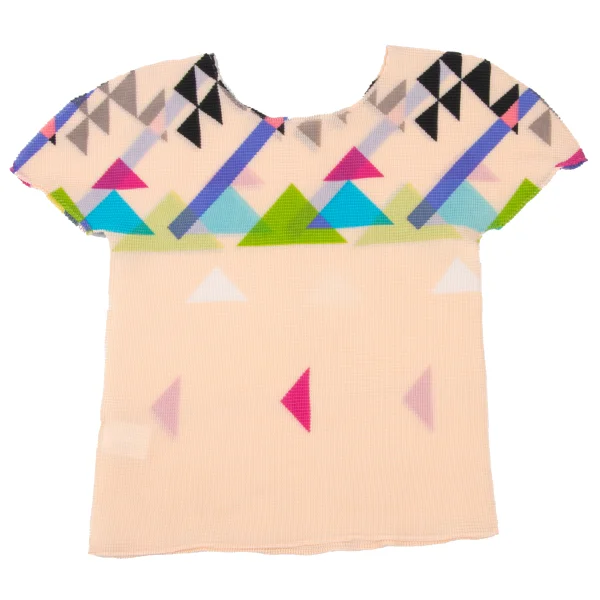 ISSEY MIYAKE me Geometric Printed Stretch Pleats T Shirt K-175236_008