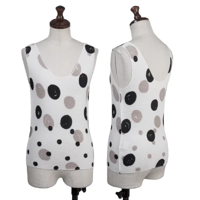 ISSEY MIYAKE me Dot Print Stretch Pleats Tank Top