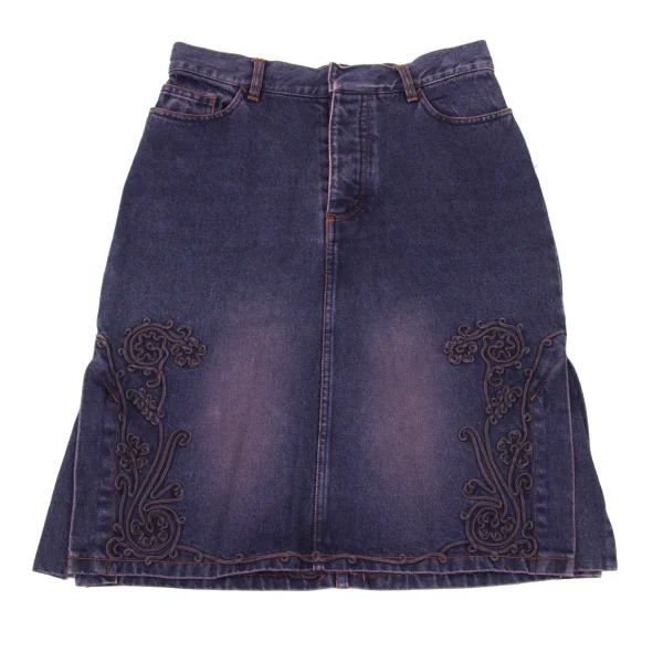JPG by GAULTIER Floral Cord Embroidery Denim Skirt K-175241_002