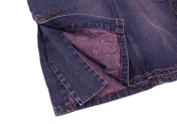 JPG by GAULTIER Floral Cord Embroidery Denim Skirt K-175241_010