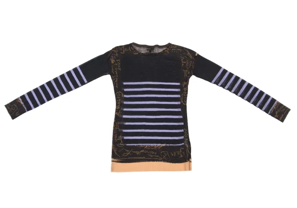 Jean Paul GAULTIER FEMME Stripe Graphic Mesh Long Sleeve Top K-175242_011