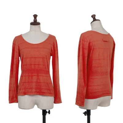 Jean Paul GAULTIER FEMME Cotton Logo Mesh Knit Top