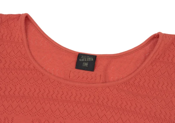 Jean Paul GAULTIER FEMME Cotton Logo Mesh Knit Top K-175244_004