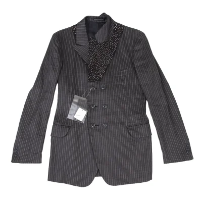 Yohji Yamamoto POUR HOMME Linen Blended Stripe Jacket