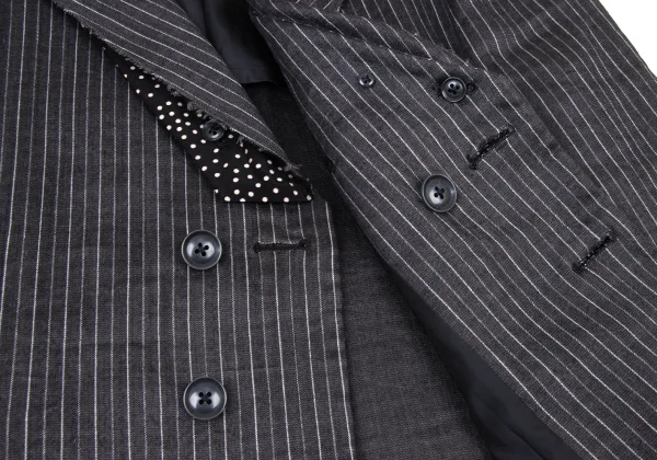 Yohji Yamamoto POUR HOMME Linen Blended Stripe Jacket K-175248_014