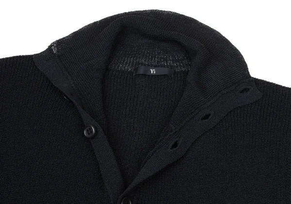 Y's Stand Collar Mesh Long Knit Cardigan K-175249_006