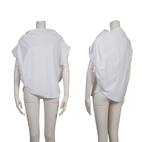 ISSEY MIYAKE Round Silhouette Top White 2 K-175253_001