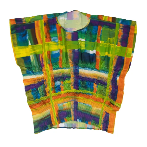 ISSEY MIYAKE Colorful Graphic Print Wrinkle Pleated Top K-175254_002