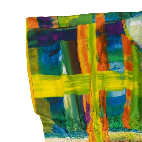 ISSEY MIYAKE Colorful Graphic Print Wrinkle Pleated Top K-175254_005