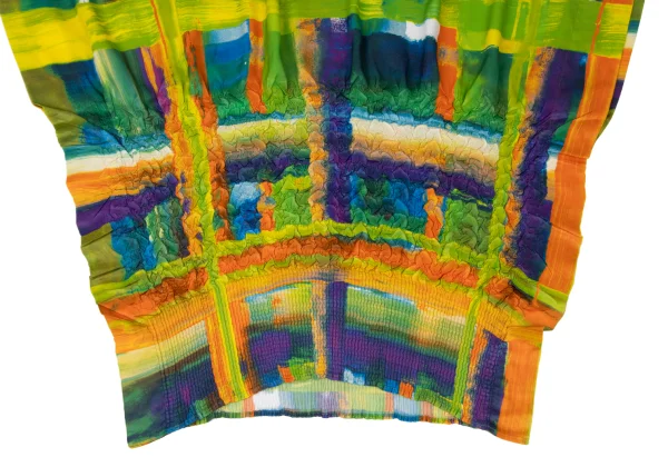 ISSEY MIYAKE Colorful Graphic Print Wrinkle Pleated Top K-175254_007