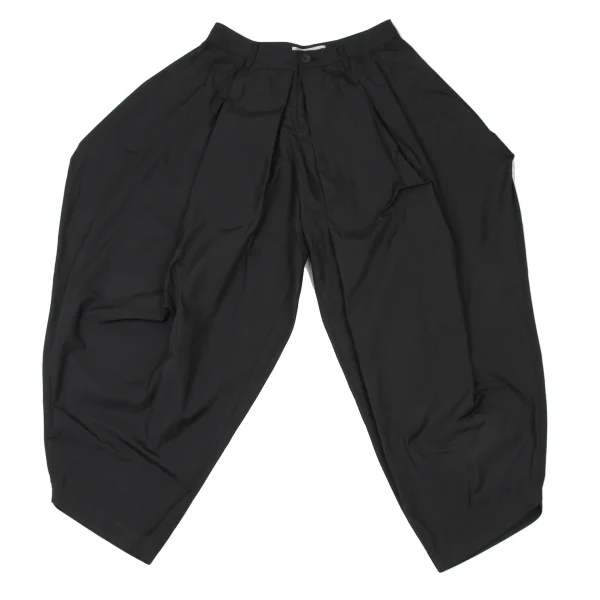 ISSEY MIYAKE Poly Tuck Design Wide Tapered Pants Black 1 K-175259_001