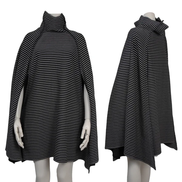 ISSEY MIYAKE A-POC INSIDE Boxy-fit Striped Weave Turtleneck Top Black,White 2 K-175260_001