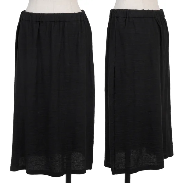 ISSEY MIYAKE HaaT Cotton Stretch A-Line Skirt Black 2 K-175264_001