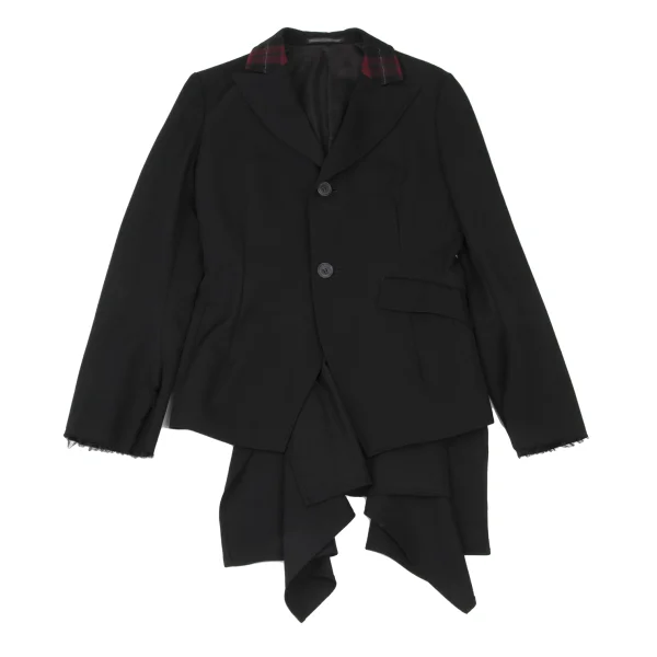 Yohji Yamamoto NOIR Wool Gaba Switching Collar Jacket K-175268_002