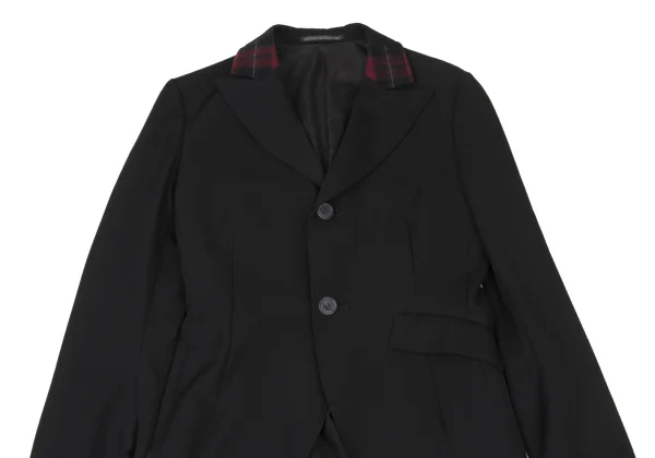 Yohji Yamamoto NOIR Wool Gaba Switching Collar Jacket K-175268_003