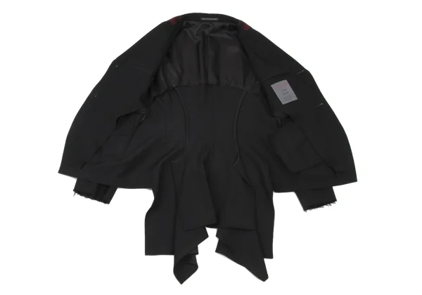 Yohji Yamamoto NOIR Wool Gaba Switching Collar Jacket K-175268_011