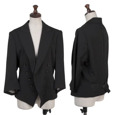 Y's Wool Gabardine Button Detail Spencer Jacket