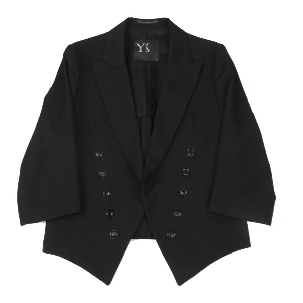 Y's Wool Gabardine Button Detail Spencer Jacket K-175270_002