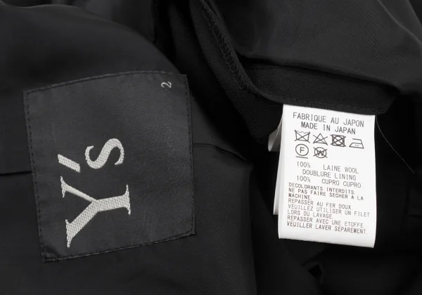 Y's Wool Gabardine Button Detail Spencer Jacket K-175270_016