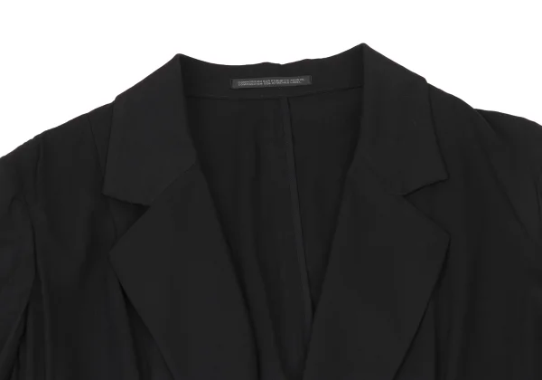 Yohji Yamamoto collections Side Layered Tuck Asymmetrical Long Jacket K-175273_004