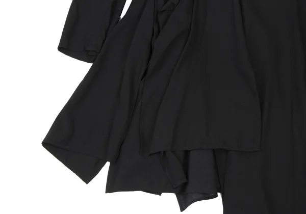 Yohji Yamamoto collections Side Layered Tuck Asymmetrical Long Jacket K-175273_008