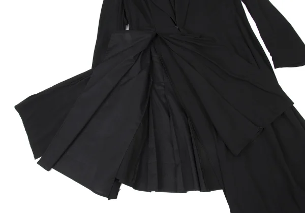 Yohji Yamamoto collections Side Layered Tuck Asymmetrical Long Jacket K-175273_009