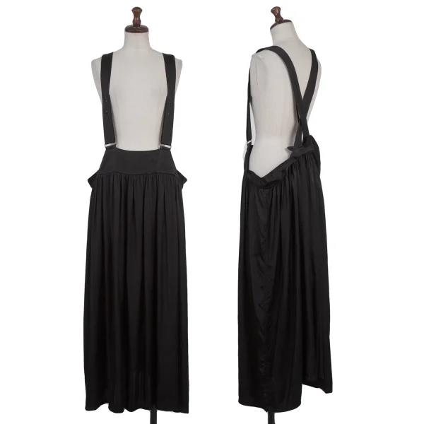 Ground Y BEYOND BORDERS Garment Dyed Cupro Suspender Skirt Black 1 K-175275_001