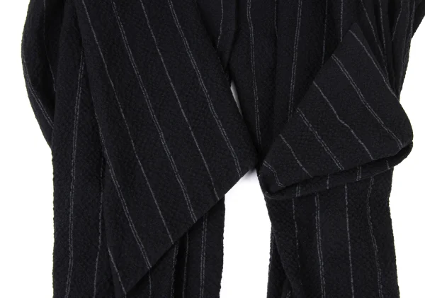 LIMI feu Cotton Blend Belted Slits Long Striped Coat  K-175276_006