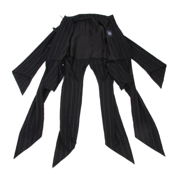 LIMI feu Cotton Blend Belted Slits Long Striped Coat  K-175276_011