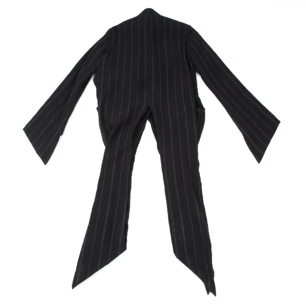 LIMI feu Cotton Blend Belted Slits Long Striped Coat  K-175276_012