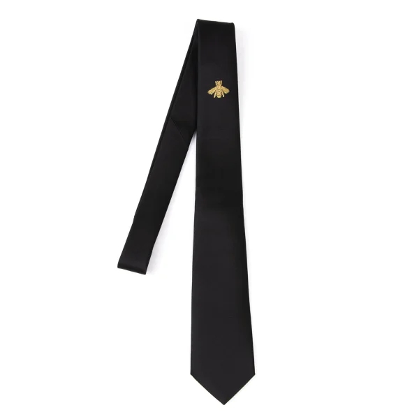 GUCCI Silk Bee Embroidered Tie Black  K-175280_001