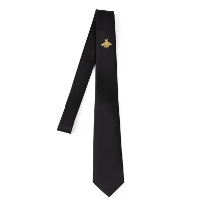 GUCCI Silk Bee Embroidered Tie