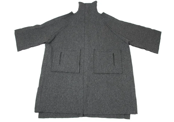 RAGNE KIKAS for Yohji Yamamoto Out Seam High Neck Knit Coat K-175282_002