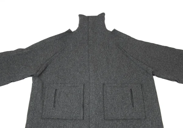 RAGNE KIKAS for Yohji Yamamoto Out Seam High Neck Knit Coat K-175282_003