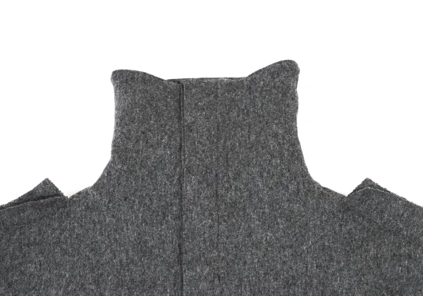 RAGNE KIKAS for Yohji Yamamoto Out Seam High Neck Knit Coat K-175282_004
