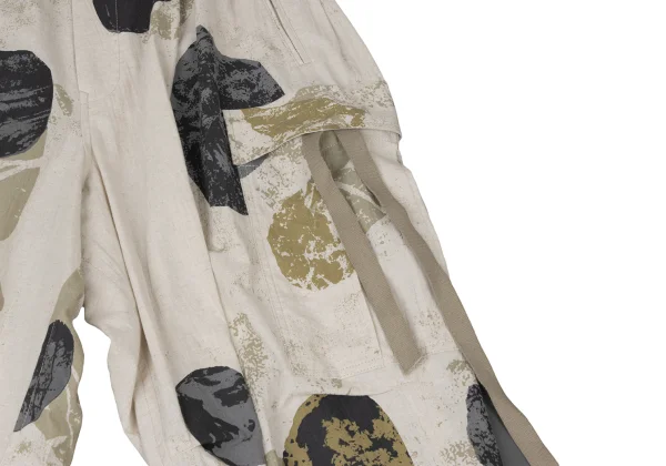 Y's Cotton Linen Poplin Pigment-Print Cargo Pants K-175285_009